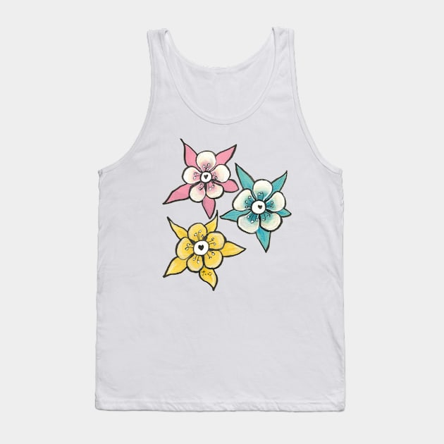 Pansexual Pride Eye Flower Tank Top by jazmynmoon